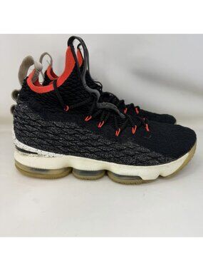 Nike LeBron XV 15 Black Sail Bright Crimson Basketball Shoes Black Men’s Size 9